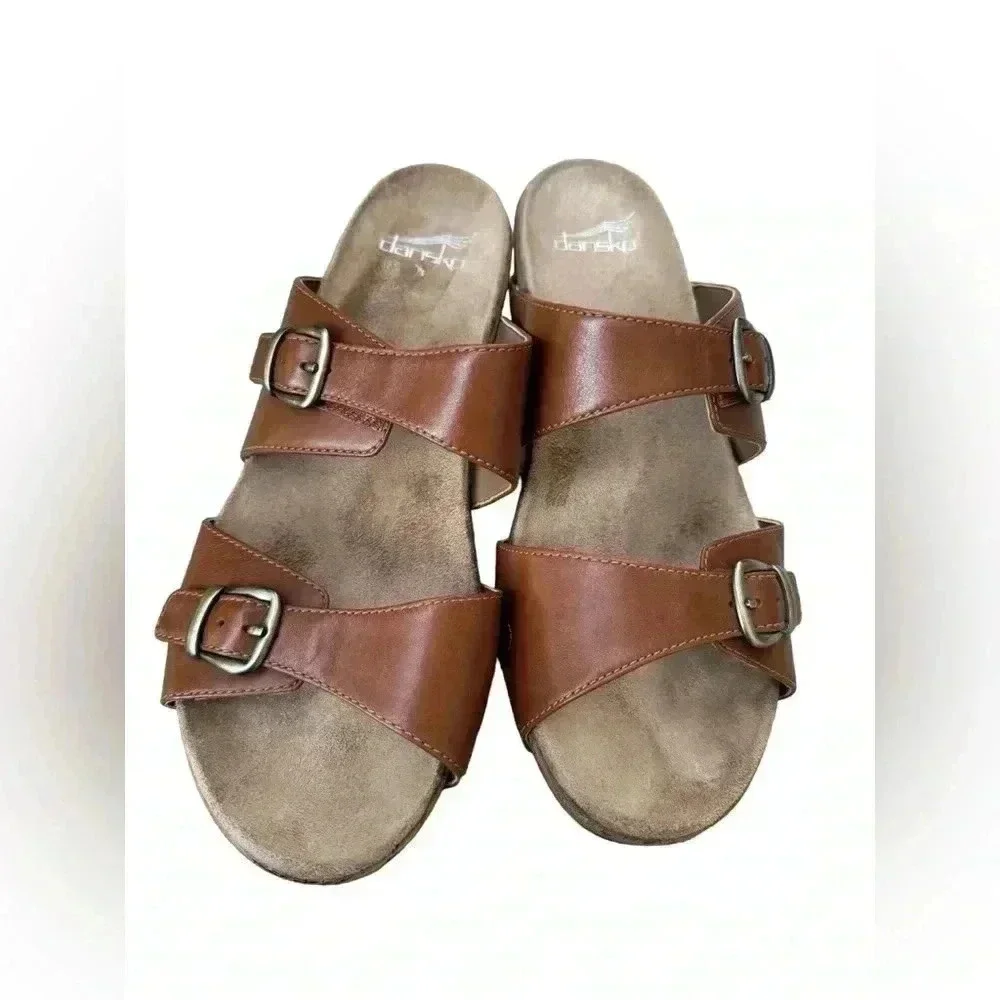 DANSKO Leeann Tan Burnished Calf Sandals